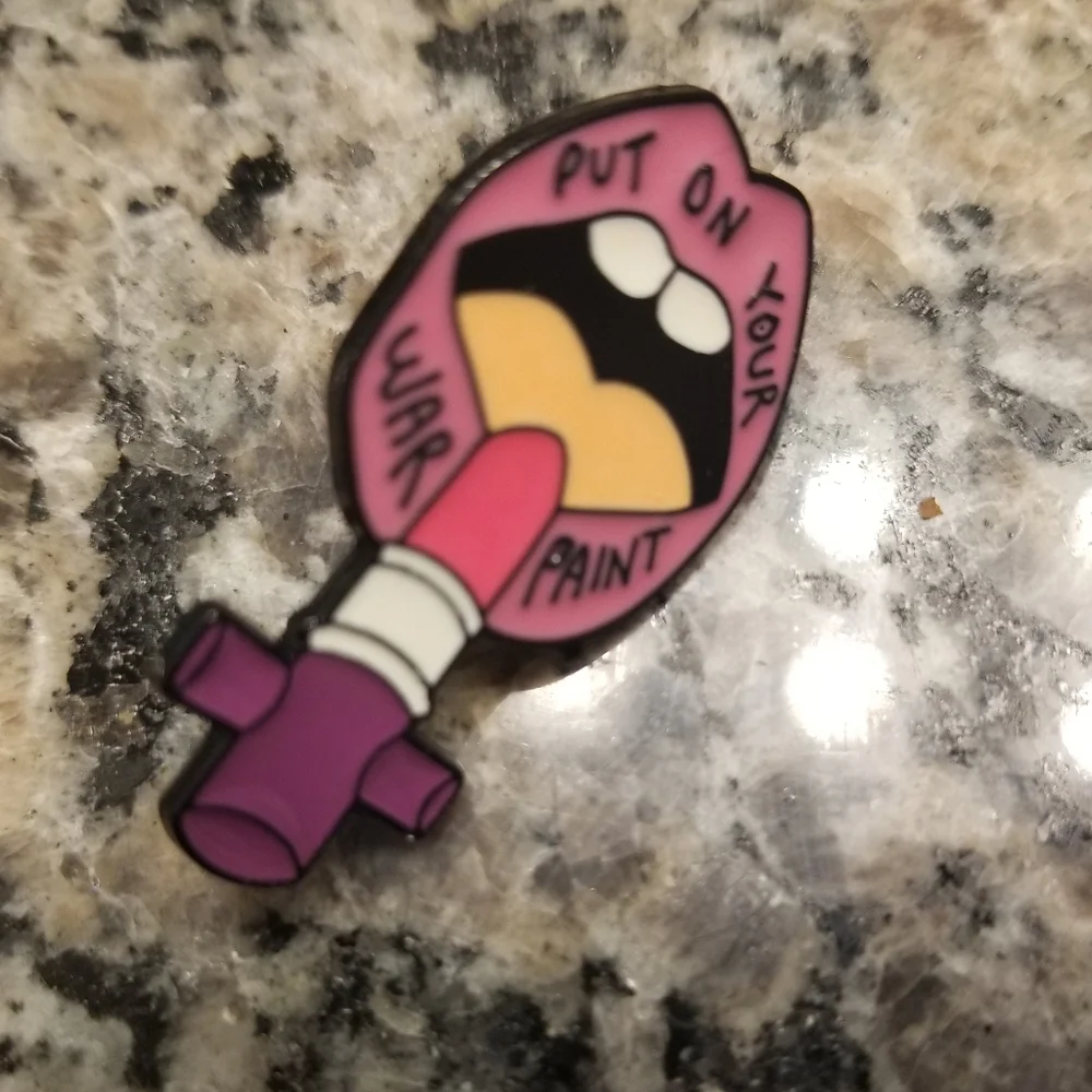 π₯³ 5 for $25/ Put On Your Warpaint Lipstick Pin - Picture 2 of 3